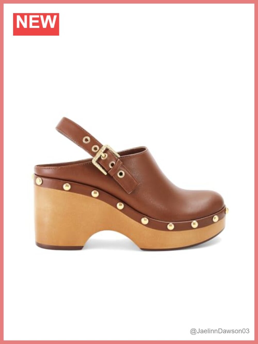 Faux Leather Studded Platform Clogs for Women